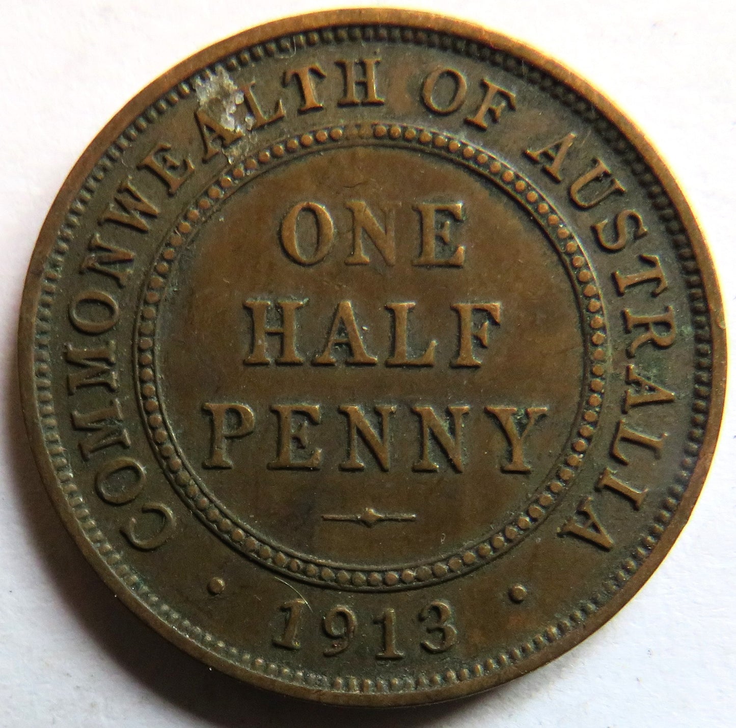 1913 King George V Australia Halfpenny Coin