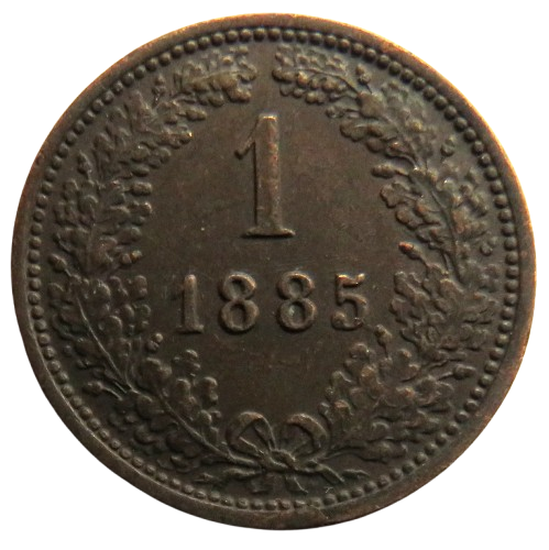 1885 Austria One Kreuzer Coin