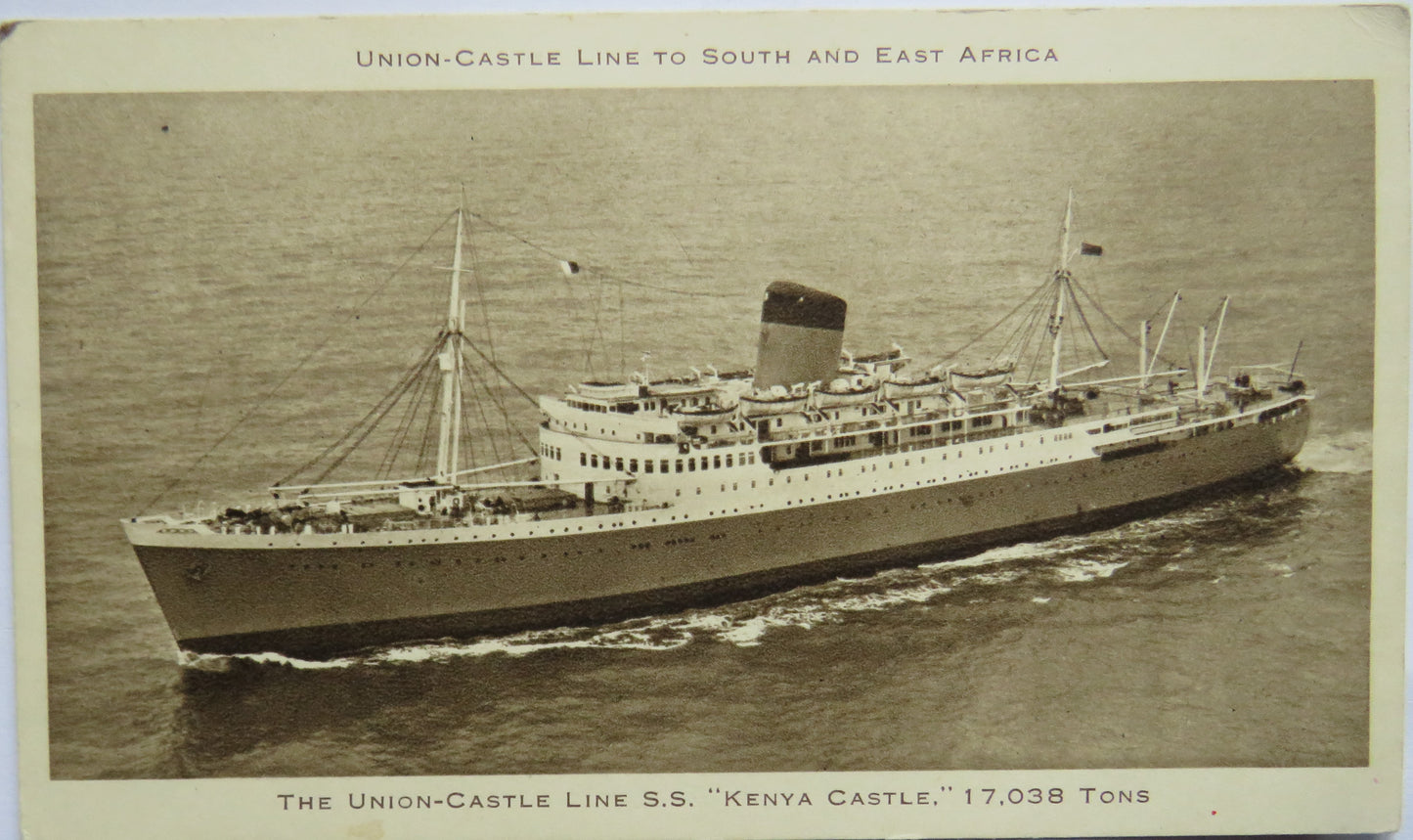 Vintage Postcard of The Union Castle Line S.S. "Kenya Castle"