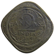 Load image into Gallery viewer, 1944 King George VI India 2 Annas Coin
