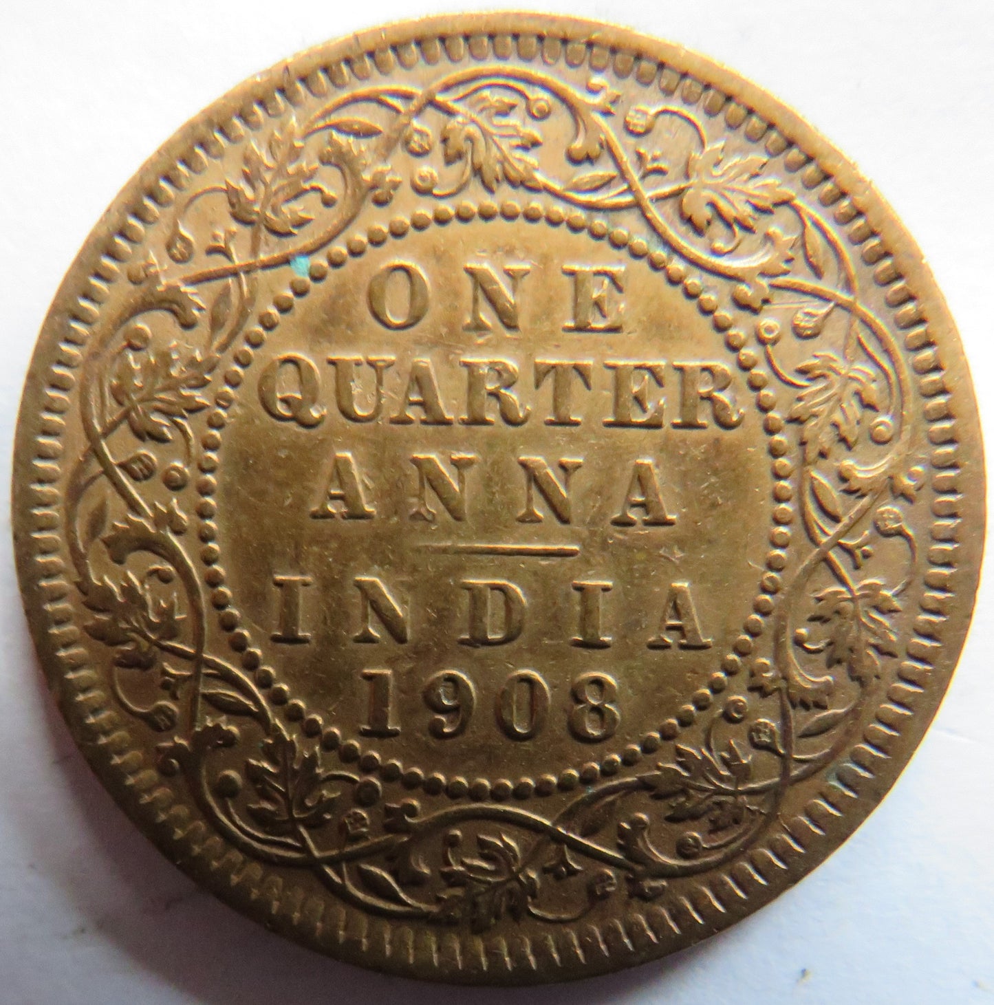 1908 King Edward VII India 1/4 Quarter Anna Coin