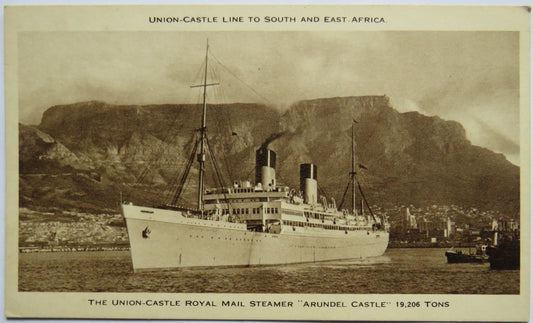 Vintage Postcard of The Union Castle Royal Mail Steamer "Arundel Castle"