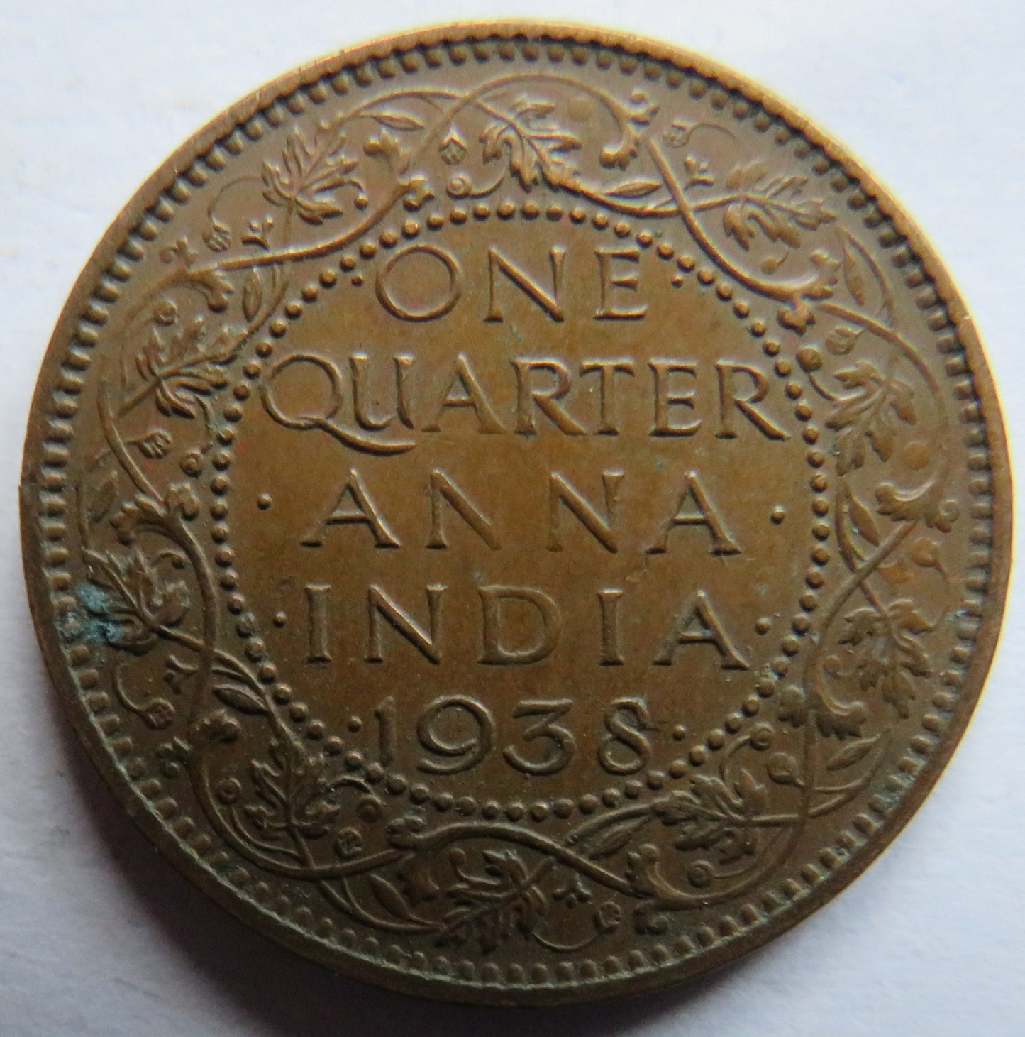 1938 King George VI India 1/4 Quarter Anna Coin