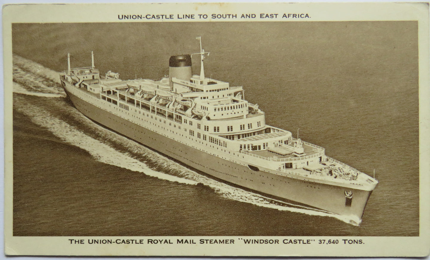 Vintage Postcard of The Union Castle Royal Mail Steamer "Windsor Castle"
