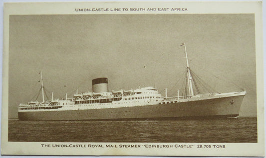 Vintage Postcard of The Union Castle Royal Mail Steamer "Edinburgh Castle"
