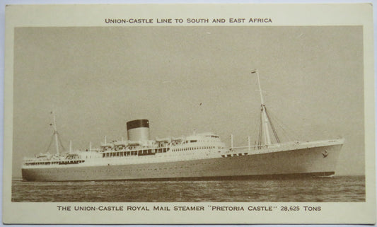 Vintage Postcard of The Union Castle Royal Mail Steamer "Pretoria Castle"