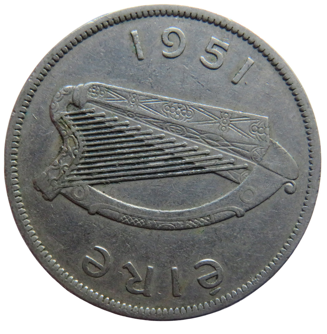 1951 Ireland Eire Halfcrown Coin