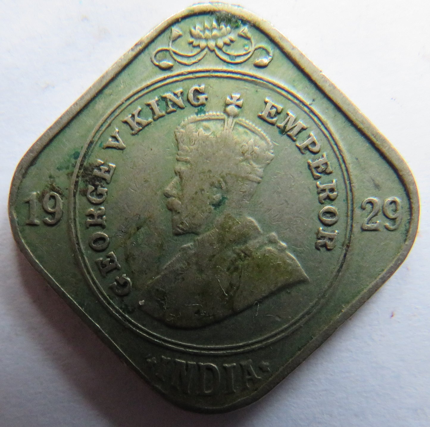 1929 King George V India 2 Annas Coin