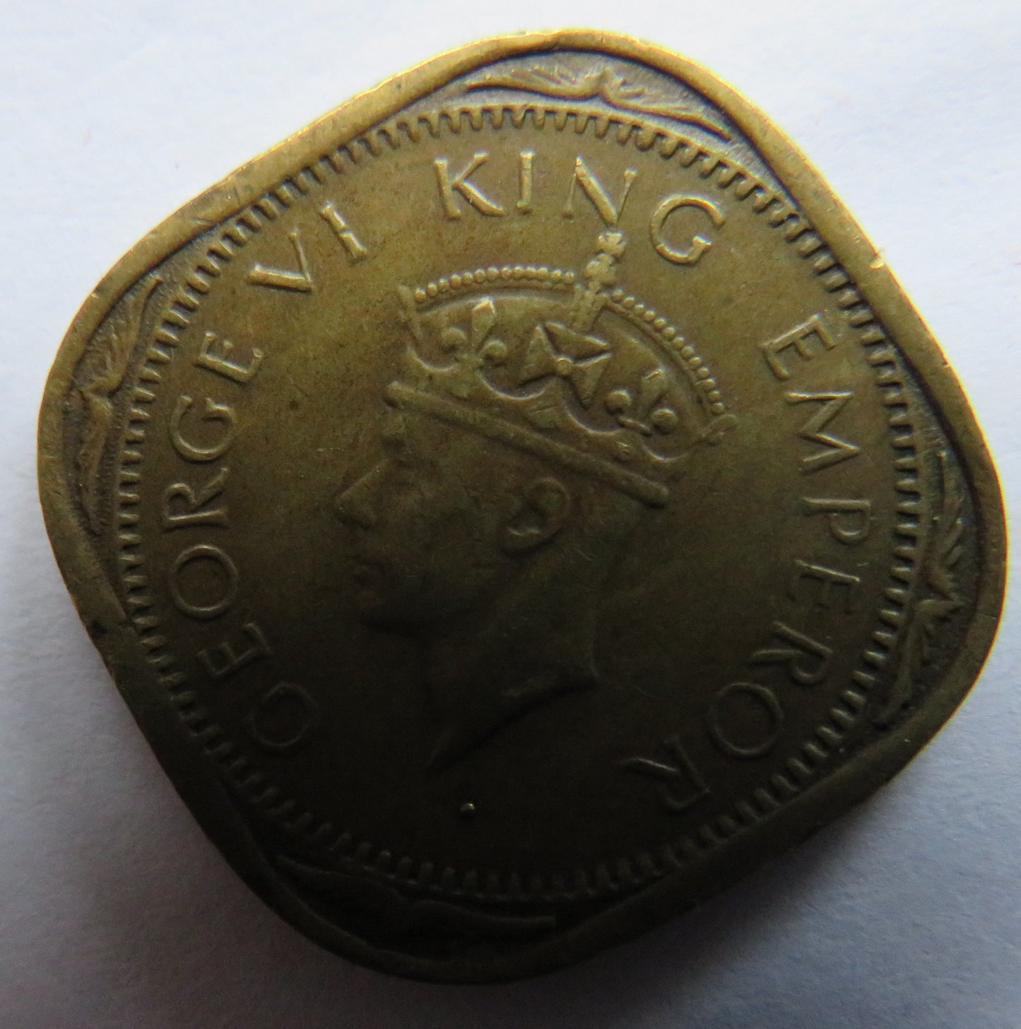 1943 King George VI India 2 Annas Coin