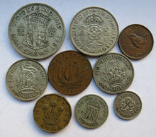 Load image into Gallery viewer, 1941 King George VI 9 Coin Year Set Halfcrown - Farthing Great Britain
