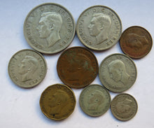 Load image into Gallery viewer, 1941 King George VI 9 Coin Year Set Halfcrown - Farthing Great Britain
