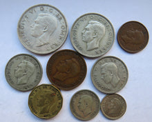 Load image into Gallery viewer, 1941 King George VI 9 Coin Year Set Halfcrown - Farthing Great Britain
