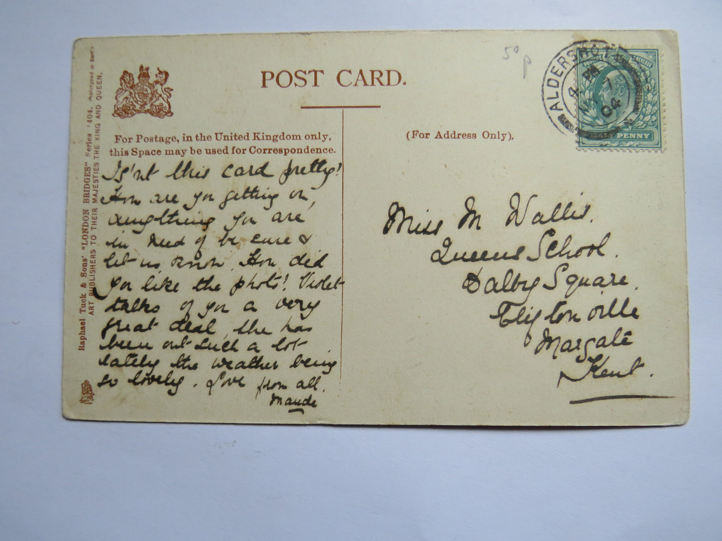 Vintage Shipping Postcard London Bridge Billingsgate Market 1904