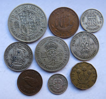 Load image into Gallery viewer, 1942 King George VI 9 Coin Year Set Halfcrown - Farthing Great Britain
