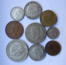 Load image into Gallery viewer, 1942 King George VI 9 Coin Year Set Halfcrown - Farthing Great Britain
