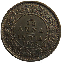 Load image into Gallery viewer, 1933 King George V India 1/12th Anna Coin High Grade
