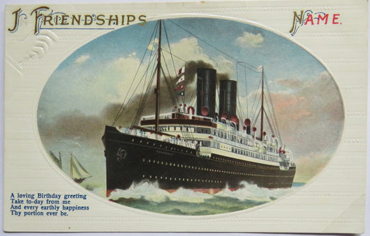 Vintage Shipping "Friendships" Greetings Postcard