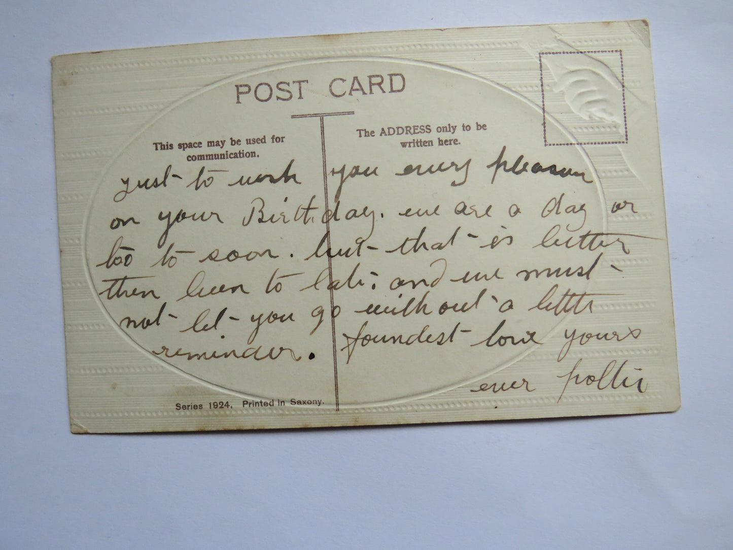 Vintage Shipping "Birthday Wish" Greetings Postcard
