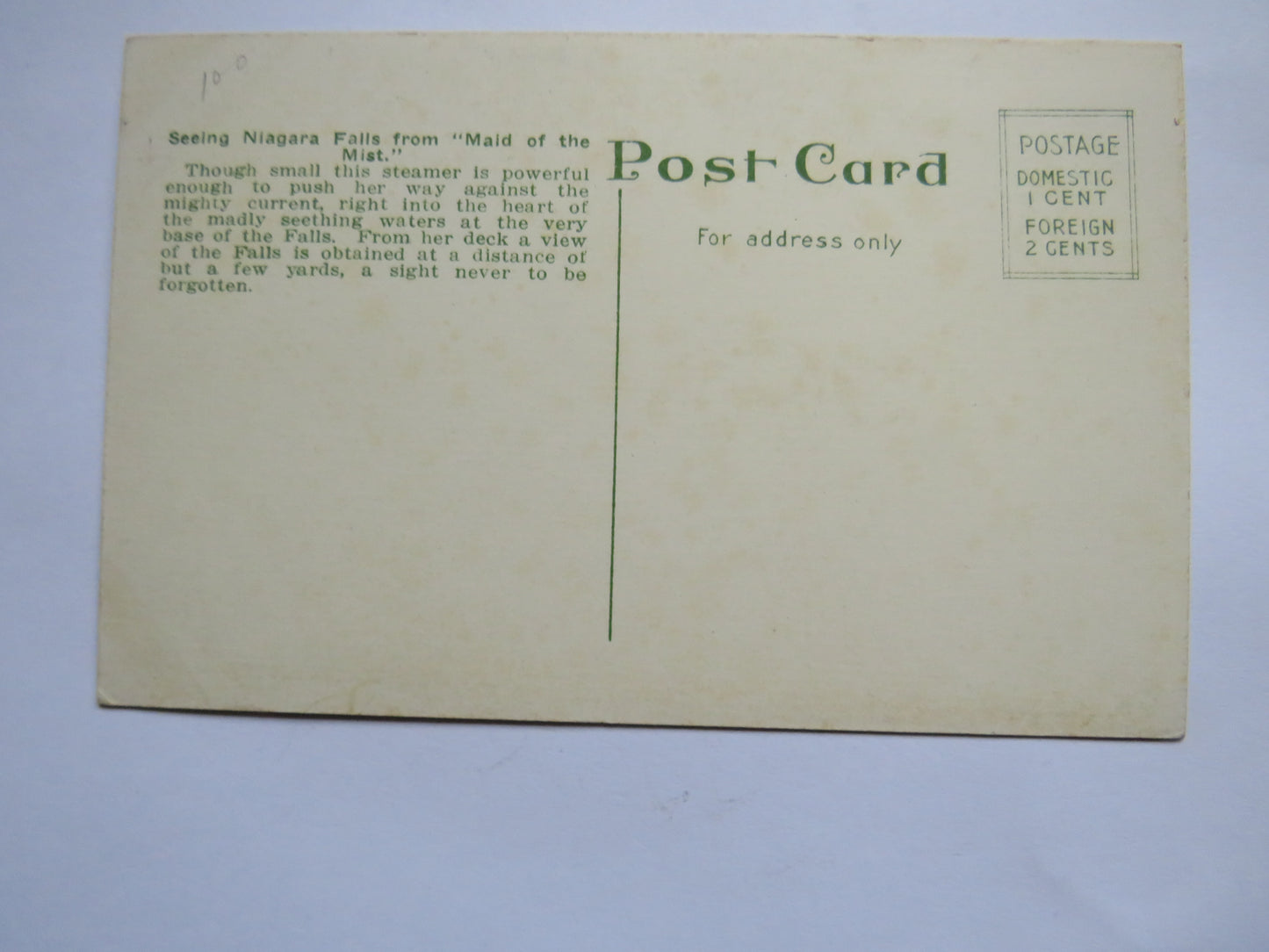 Vintage Postcard of Seeing Niagara Falls On Maid of Mist