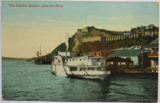 Vintage Shipping Postcard of The Citadel Quebec From The River