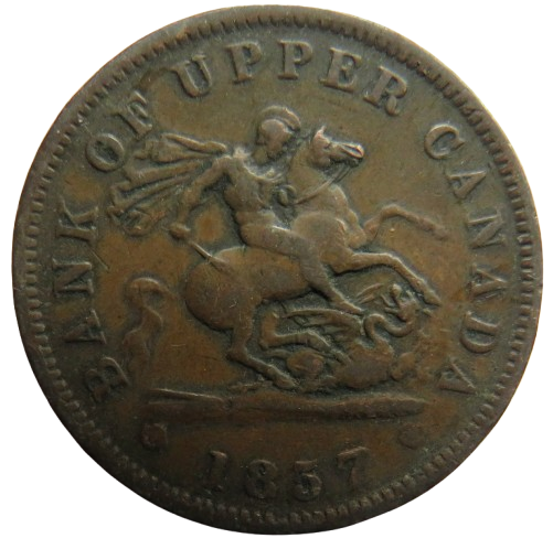 1857 Bank Of Upper Canada One Penny Bank Token