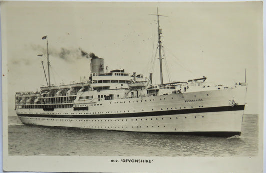 Vintage Shipping Postcard of The M.V. "Devonshire"