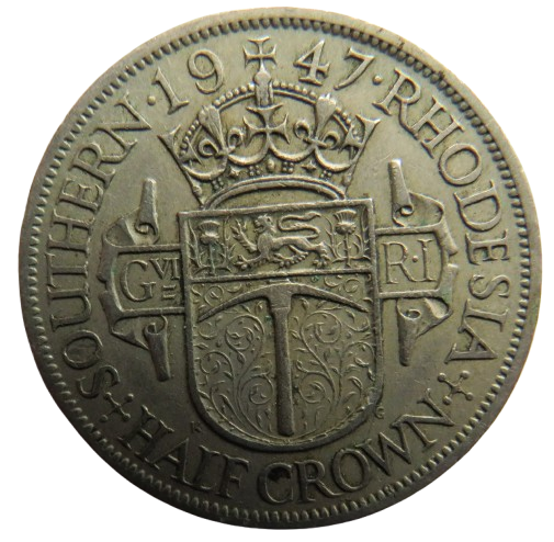 1947 King George VI Southern Rhodesia Halfcrown Coin