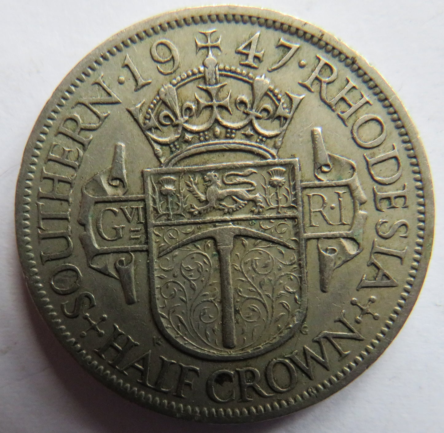 1947 King George VI Southern Rhodesia Halfcrown Coin