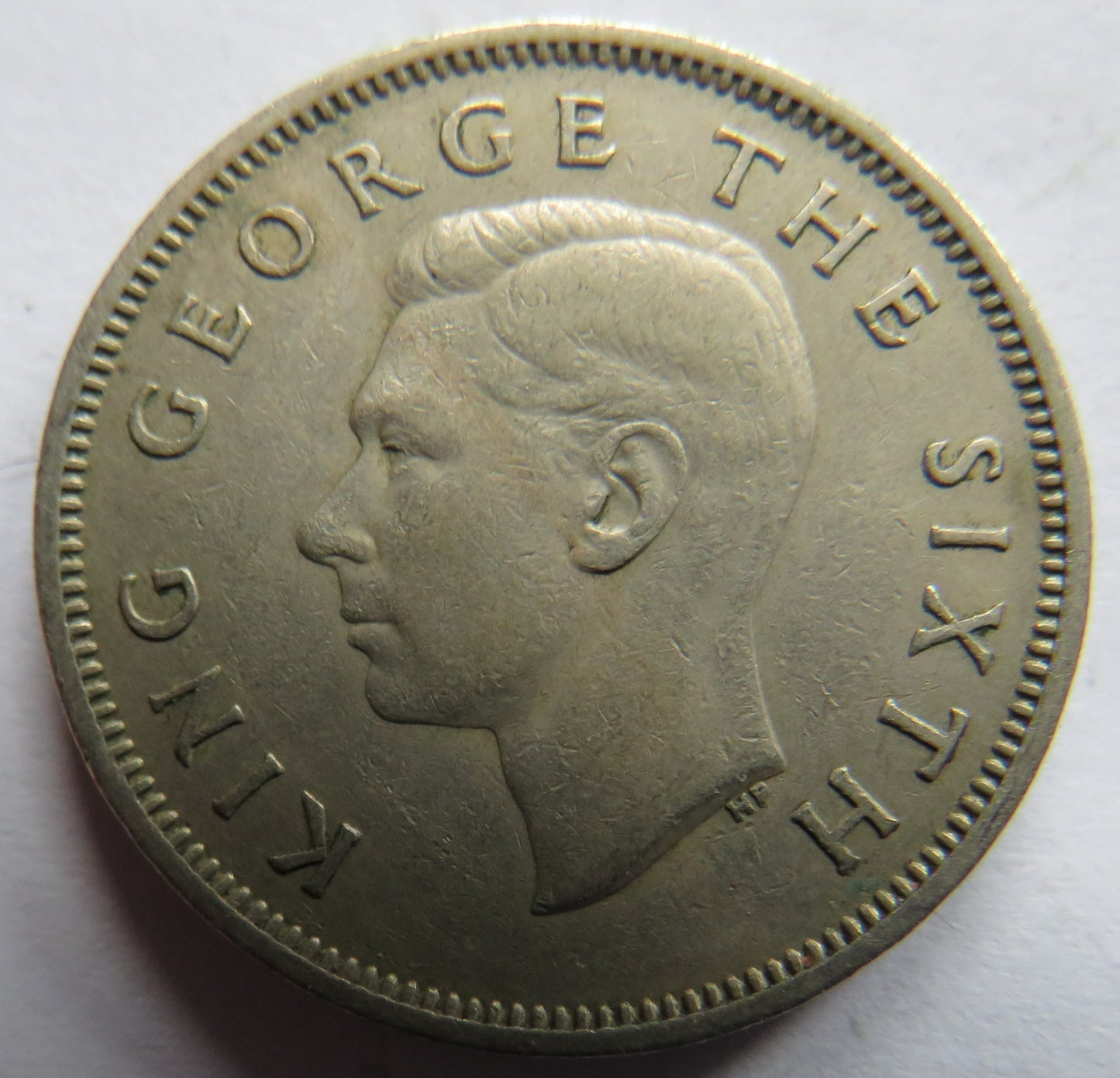 1950 King George VI New Zealand One Florin Coin