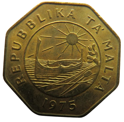 1975 Malta 25 Cents Coin In High Grade