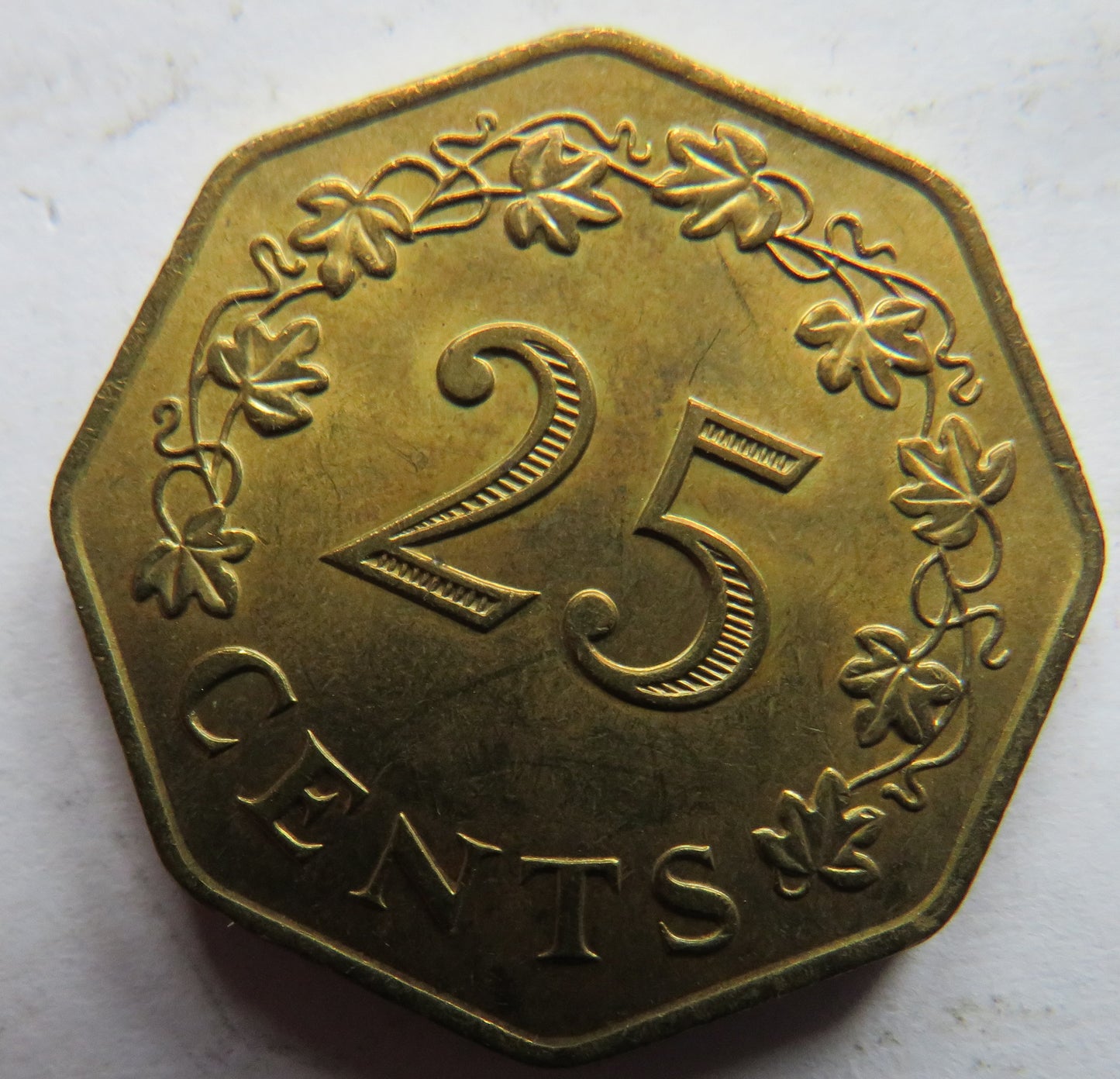 1975 Malta 25 Cents Coin In High Grade