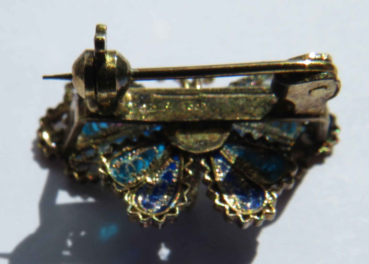 Vintage Continental .800 Silver & Enamel Filigree Butterfly Brooch