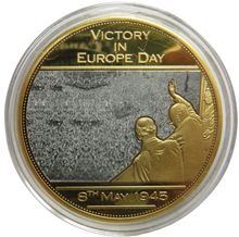 Load image into Gallery viewer, Victory In Europe Day 1945 Gold Plated Commemorative Coin
