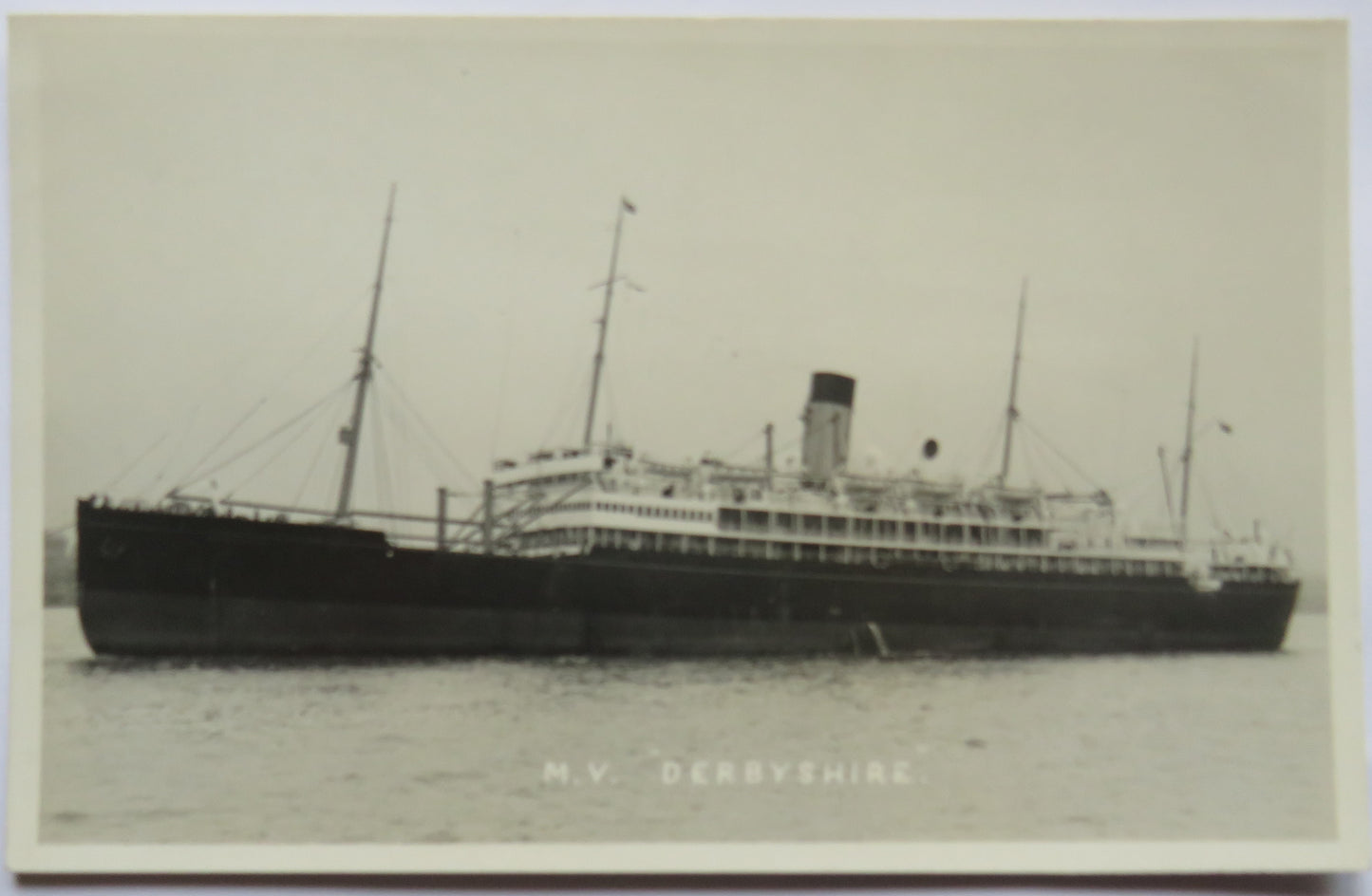 Vintage Shipping Postcard of M.V. "Derbyshire"