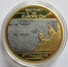 Load image into Gallery viewer, Victory In Europe Day 1945 Gold Plated Commemorative Coin
