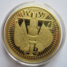 Load image into Gallery viewer, Victory In Europe Day 1945 Gold Plated Commemorative Coin
