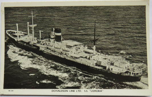 Vintage Shipping Postcard of Donaldson Line Ltd S.S."Lismoria"
