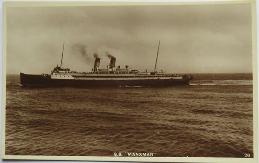 Vintage Shipping Postcard of S.S. "Manxman"