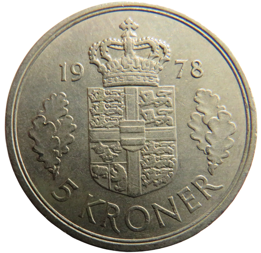 1978 Denmark 5 Kroner Coin