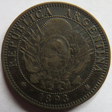 Load image into Gallery viewer, 1893 Argentina 2 Centavos Coin
