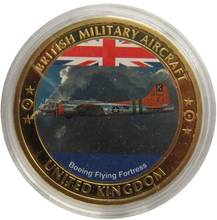 Load image into Gallery viewer, British Military Aircraft Boeing Flying Fortress Gold Plated Commemorative Coin
