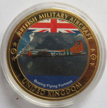 Load image into Gallery viewer, British Military Aircraft Boeing Flying Fortress Gold Plated Commemorative Coin
