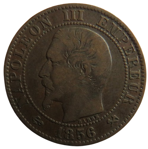 1856-B France Napoleon III 5 Centimes Coin