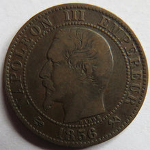 Load image into Gallery viewer, 1856-B France Napoleon III 5 Centimes Coin
