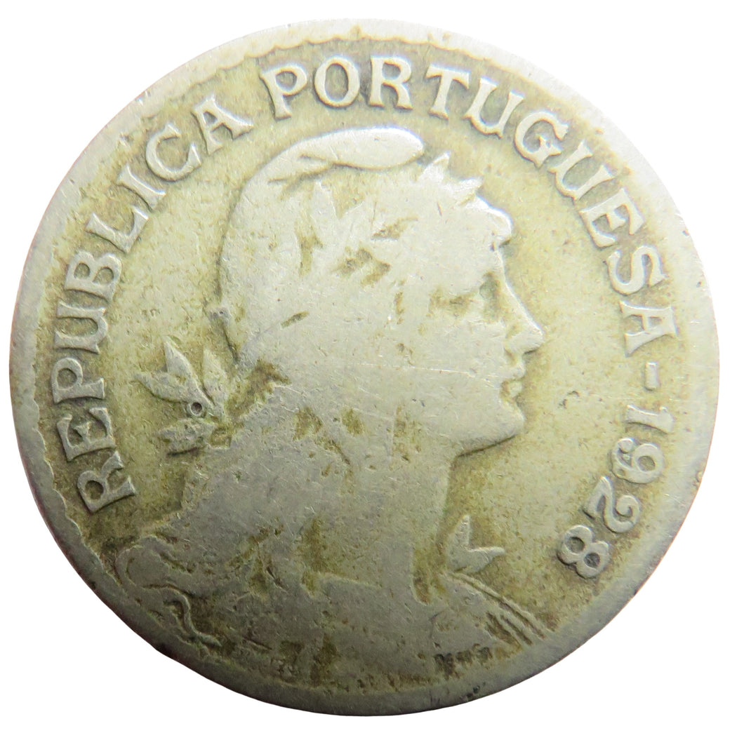 1928 Portugal One Escudo Coin