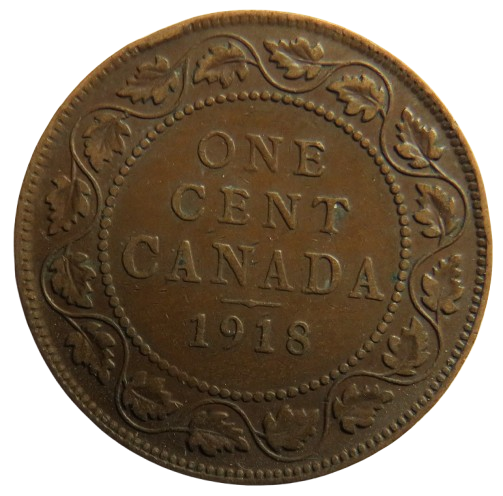 1918 King George V Canada One Cent Coin