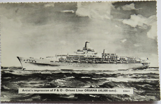 Vintage Postcard of Artist's Impression of P &amp; O Orient Liner Oriana
