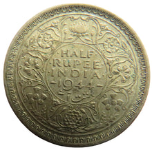 Load image into Gallery viewer, 1944 King George VI India Silver 1/2 Rupee Coin
