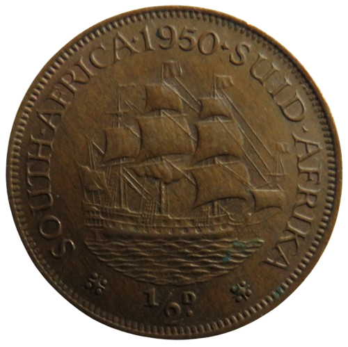 1950 King George VI South Africa Halfpenny Coin