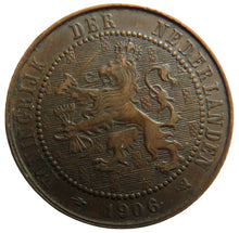 Load image into Gallery viewer, 1906 Netherlands 2 &amp; 1/2 Cents Coin
